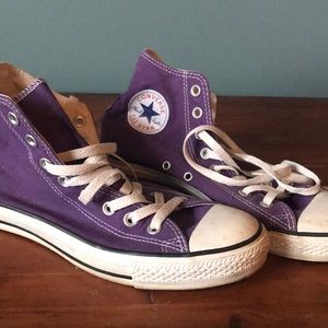 Purple high top converse